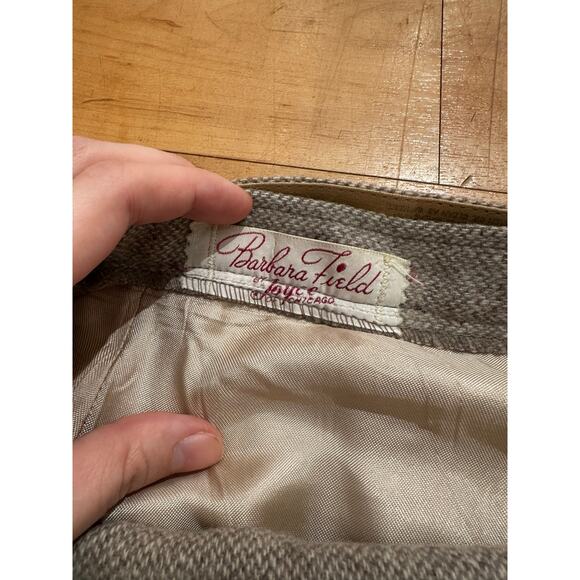 Vintage Beige Pencil Skirt Wool with Embroidered Darts 26" Waist - Picture 3 of 4